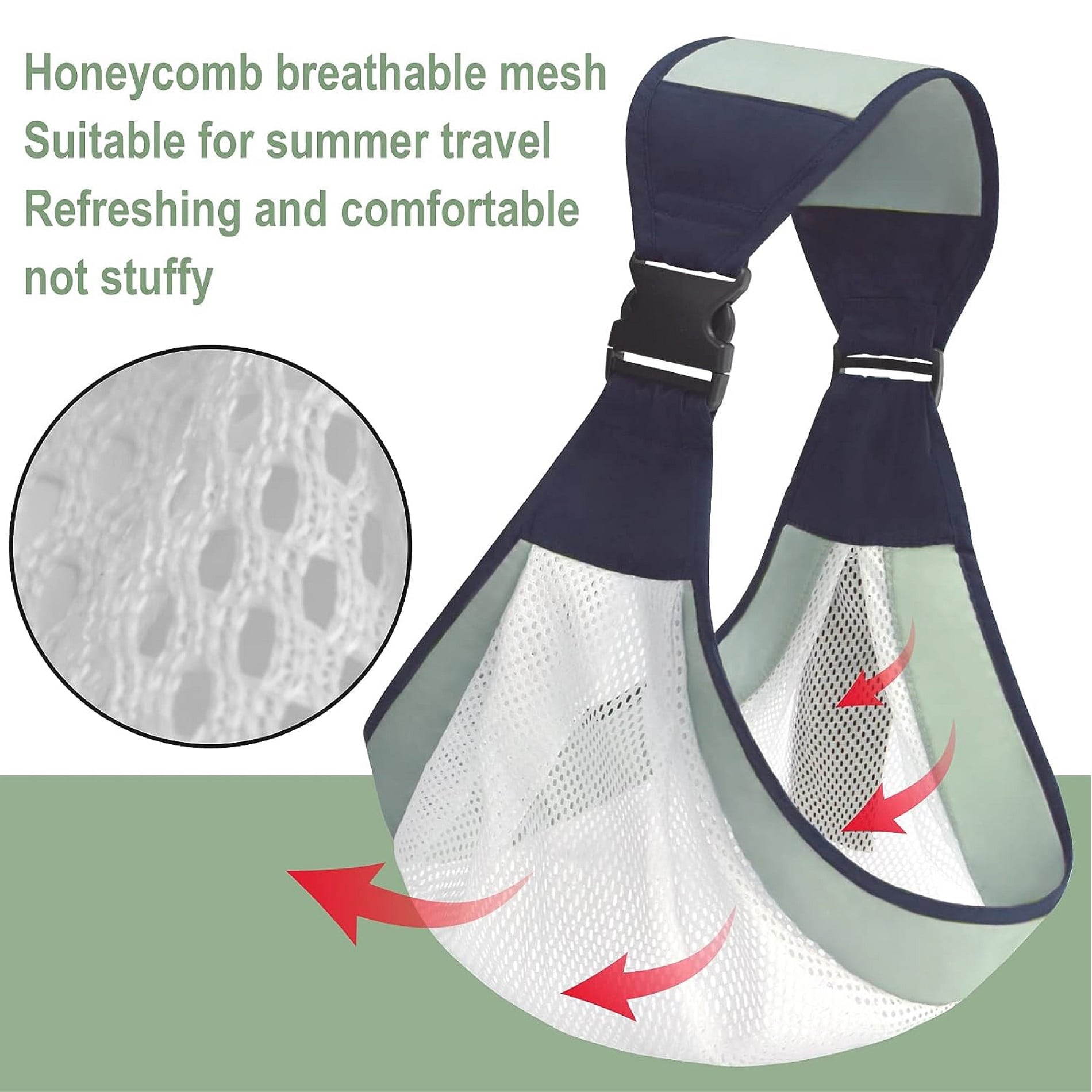 Miniatura 2 de Cargador bebes Soporte Fular - color: Verde